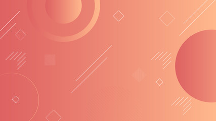 Poster - Modern circle line square orange shapes gradient background. Use for modern design, cover, template, decorated, brochure,
