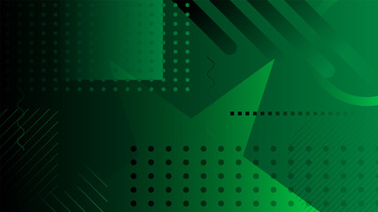 Poster - Modern gradient shapes circle line triangle star green background. Use for modern design, cover, template, decorated, brochure,