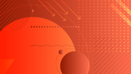 Poster - Modern gradient shapes circle line arrow orange background. Use for modern design, cover, template, decorated, brochure,