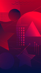 Poster - Modern shapes circle line square star triangle red background. Use for modern design, cover, template, decorated, brochure,