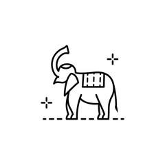 Poster - Elephant symbol animal icon. Simple line, outline vector of culture Thailand icons for ui and ux, website or mobile application