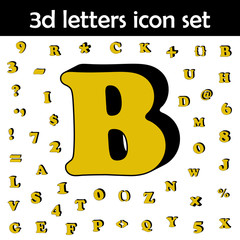 Poster - Letter b, alphabet, 3d icon. 3D words, letters icons universal set for web and mobile