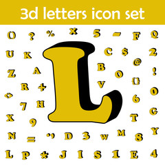 Poster - Letter l, alphabet, 3d icon. 3D words, letters icons universal set for web and mobile