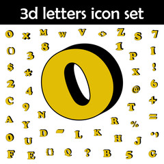 Poster - Letter o, alphabet, 3d icon. 3D words, letters icons universal set for web and mobile