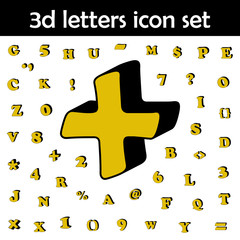 Poster - Plus, 3d icon. 3D words, letters icons universal set for web and mobile