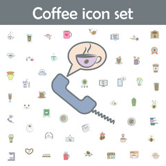Poster - Order coffee on phone colored icon. Coffee icons universal set for web and mobile