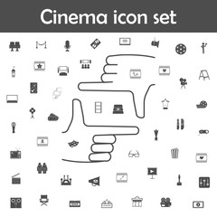 Poster - Fingers shooting icon. Cinema icons universal set for web and mobile