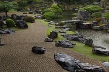Sanbo-in Japanese Zen Garden Under The Heavy Rain