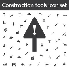 Poster - Warning icon. Constraction tools icons universal set for web and mobile