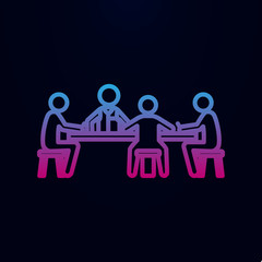 Poster - players at the table in the casino nolan icon. simple thin line, outline vector of casino icons for 
