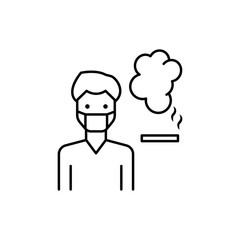 Poster - Smoking man icon. Simple line, outline vector of air pollution icons for ui and ux, website or mobile application