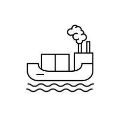 Sticker - Boat smoke icon. Simple line, outline vector of air pollution icons for ui and ux, website or mobile application