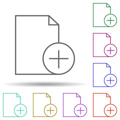 Poster - New document multi color icon. Simple thin line, outline vector of editorial design icons for ui and ux, website or mobile application