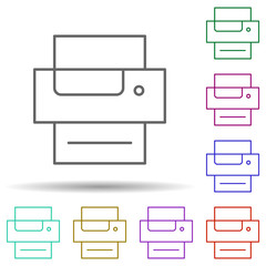 Poster - Editorial, printer multi color icon. Simple thin line, outline vector of editorial design icons for ui and ux, website or mobile application