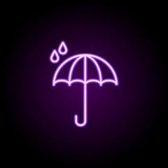 Poster - raindrop neon icon. Simple thin line, outline vector of logistics icons for ui and ux, website or mobile application