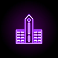 Poster - School neon icon. Simple thin line, outline vector of school icons for ui and ux, website or mobile application