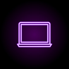 Fototapete - A laptop neon icon. Simple thin line, outline vector of school icons for ui and ux, website or mobile application