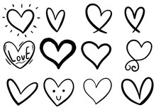 Hand Drawn Scribble Hearts