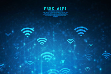 Poster - 2d illustration WiFi symbol