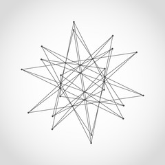 Wall Mural - platonic solid design. connected lines with dots. medical, technology, chemistry and science icon de