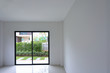 empty white wall interior room with slide door in new residential house