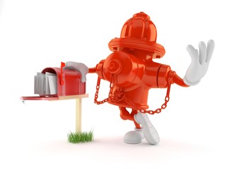 Poster - Hydrant character with mailbox