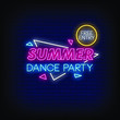 © bohlam - Summer dance party Neon Signs Style Text vector
