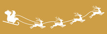 Santa Claus With Sled And Reindeers