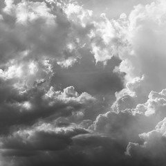 Wall Mural - black and white cloudy sky