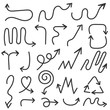 © TWINS DESIGN STUDIO - Hand drawn arrow vector icons set. sketch arrow design for business plan and education.