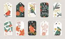 Collection Of Christmas And Winter Gift Tags, Ready Template, Print And Use