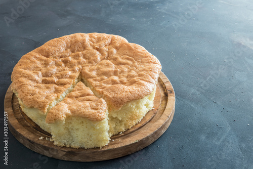 Fotomural Sponge cake typical in Italy and French , genovese cake.