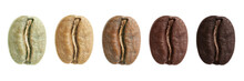 Stages Of Roasting Coffee Beans Isolated
