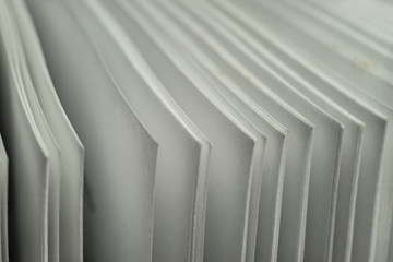 Poster - Close up beautiful white pages book background texture. Macro Photography view.