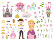 Cute little princess Cinderella set objects