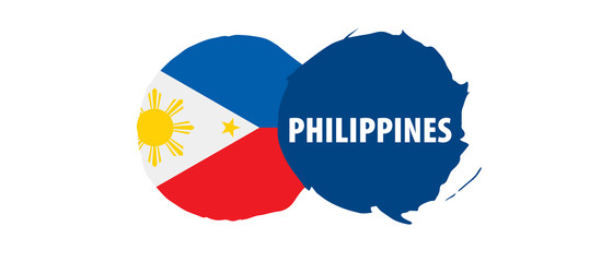 Wall Mural - Philippines flag, vector illustration on a white background
