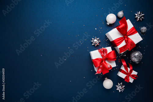 Cuadros en Lienzo Merry Christmas and Happy Holidays greeting card, frame, banner