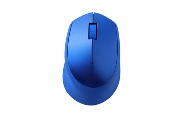 Modern blue wireless mouse isolated on white background, Computer Accessories & Peripherals