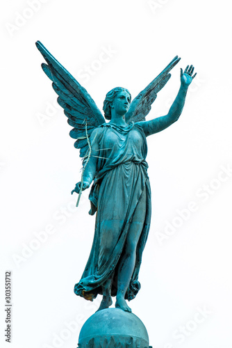 Cuadros en Lienzo Abstract image of statue of ancient goddess Victoria (Nick) with palm branch in hand
