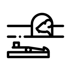 Sticker - Mousetrap Icon Vector. Outline Mousetrap Sign. Isolated Contour Symbol Illustration