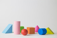 Multicolored Set Of 3D Shapes Toy Abstract.