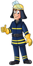Freundlicher Feuerwehrmann - Vektor-Illustration