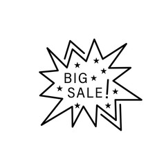 Poster - Stars sticker, big sale icon. Simple line, outline vector of black friday icons for ui and ux, website or mobile application