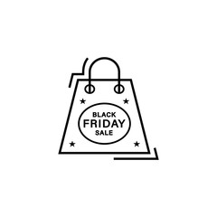 Poster - Shopping bag icon. Simple line, outline vector of black friday icons for ui and ux, website or mobile application