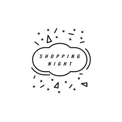 Poster - Sticker, Shopping night icon. Simple line, outline vector of black friday icons for ui and ux, website or mobile application