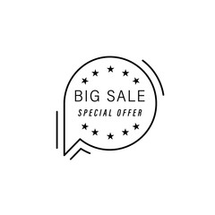 Poster - Big sale, special offer, bubble icon. Simple line, outline vector of black friday icons for ui and ux, website or mobile application