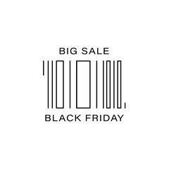Poster - Barcode, big sale icon. Simple line, outline vector of black friday icons for ui and ux, website or mobile application