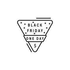Poster - Triangle sticker one day, sale icon. Simple line, outline vector of black friday icons for ui and ux, website or mobile application