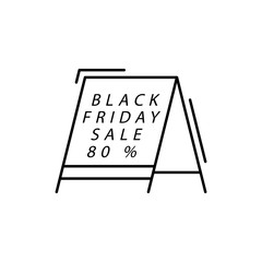 Poster - Poster, sale 80% icon. Simple line, outline vector of black friday icons for ui and ux, website or mobile application