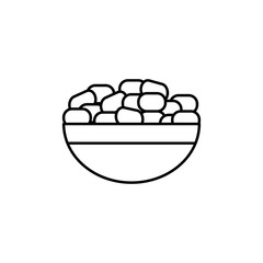 Poster - Bean icon. Simple line, outline vector of organic food icons for ui and ux, website or mobile application